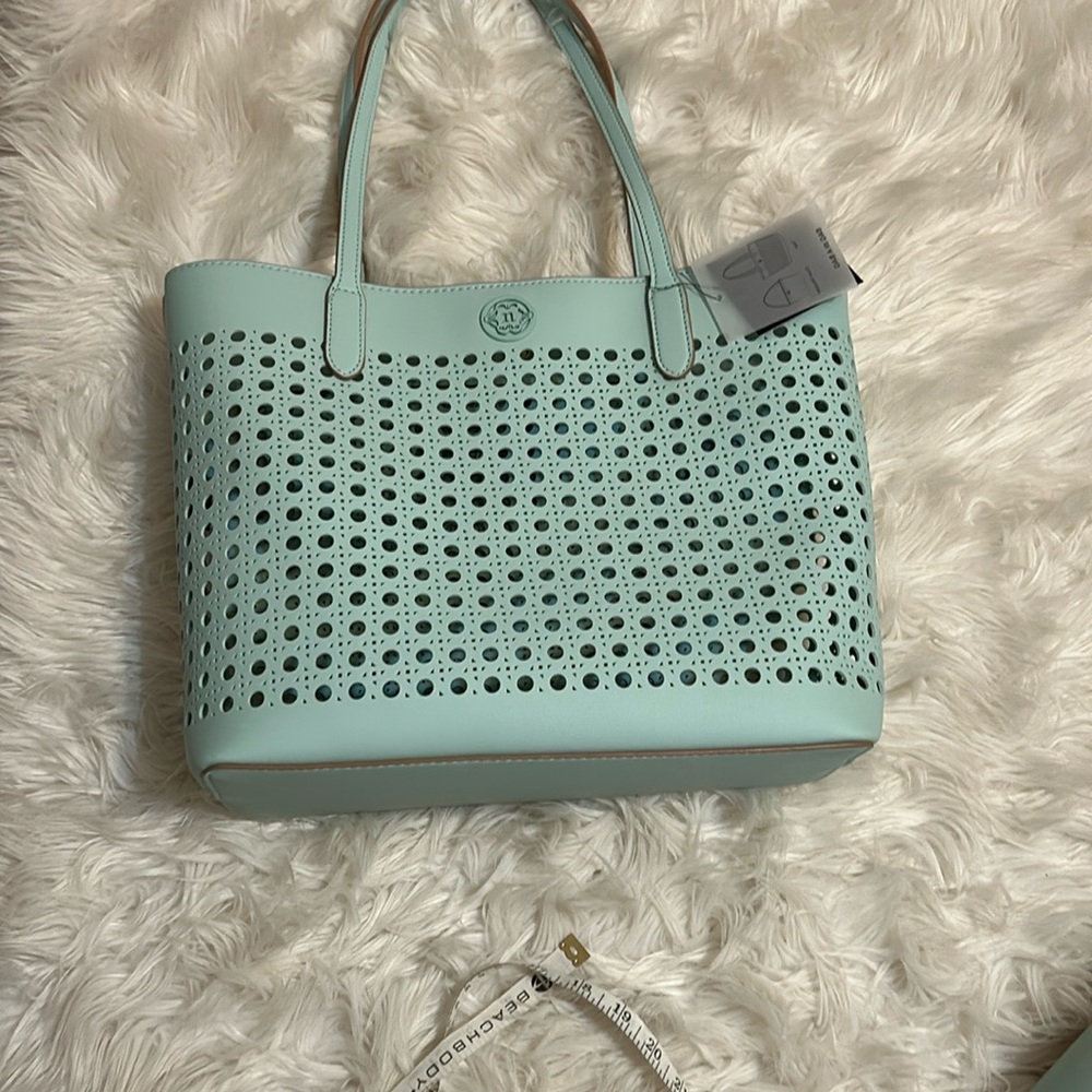 NWT, NANETTE LEPORE Mint Green Tote Bag - Picture 2 of 11